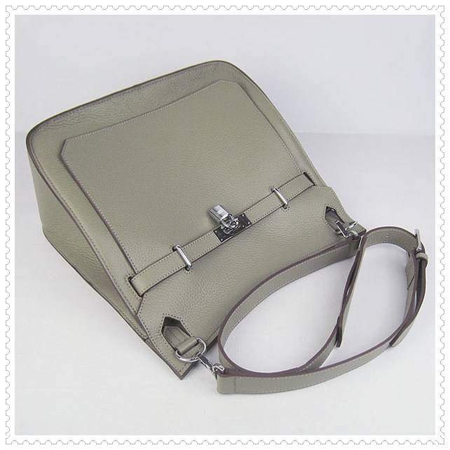 Hermes Jypsiere shoulder bag dark grey with silver hardware - Click Image to Close